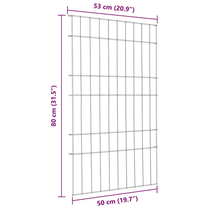 Set gard pentru iaz 8 pcs Verde 50 x 80 cm Oțel - WALTI WALTI