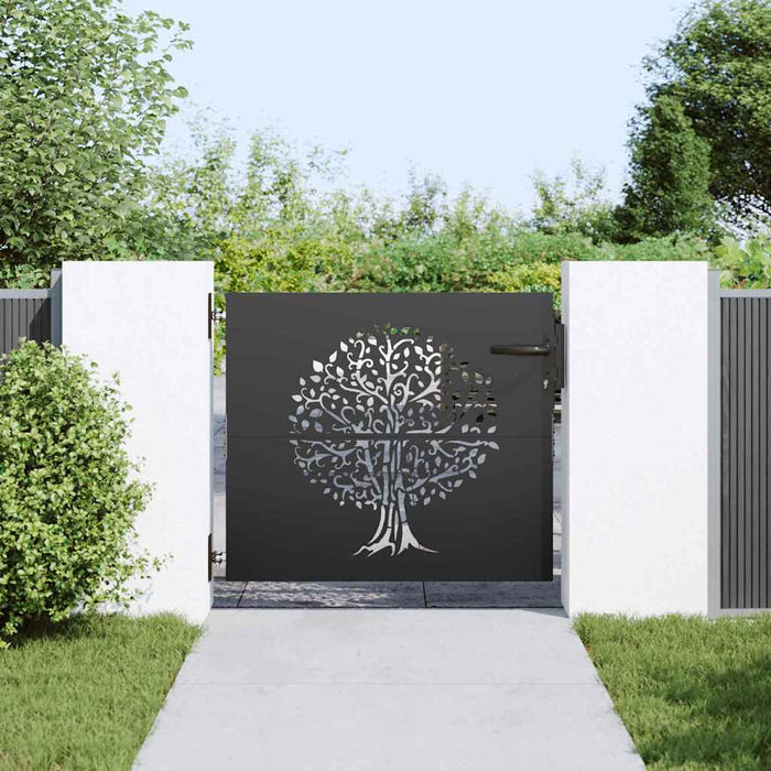 Poartă de grădină, Poartă de Grădină 85x75 cm Design Copac din Oțel Corten - WALTI WALTI