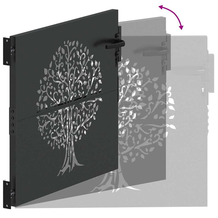 Poartă de grădină, Poartă de Grădină 85x75 cm Design Copac din Oțel Corten - WALTI WALTI