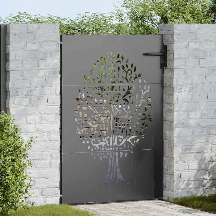 Poartă de grădină, Poartă de Grădină 85x75 cm Design Copac din Oțel Corten - WALTI WALTI