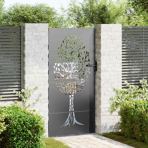 Poartă de grădină, Poartă de Grădină 85x75 cm Design Copac din Oțel Corten - WALTI WALTI