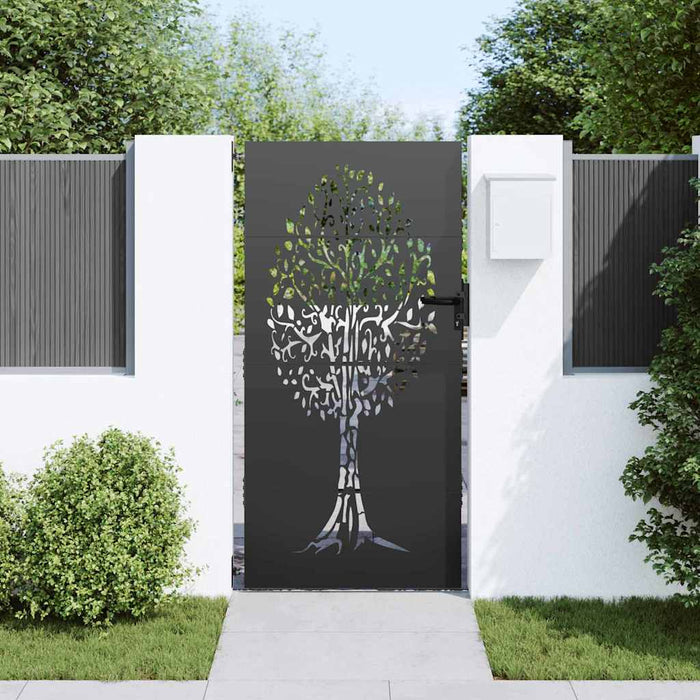 Poartă de grădină, Poartă de Grădină 85x75 cm Design Copac din Oțel Corten - WALTI WALTI