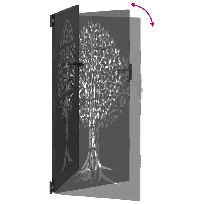 Poartă de grădină, Poartă de Grădină 85x75 cm Design Copac din Oțel Corten - WALTI WALTI