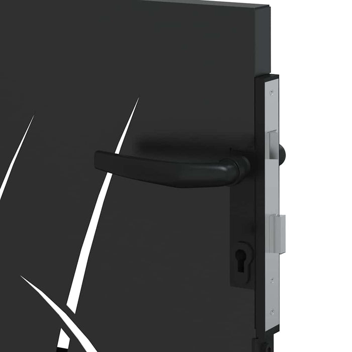 Poartă de grădină Negru 105 x 100 cm Oțel vopsit în pulbere - WALTI WALTI