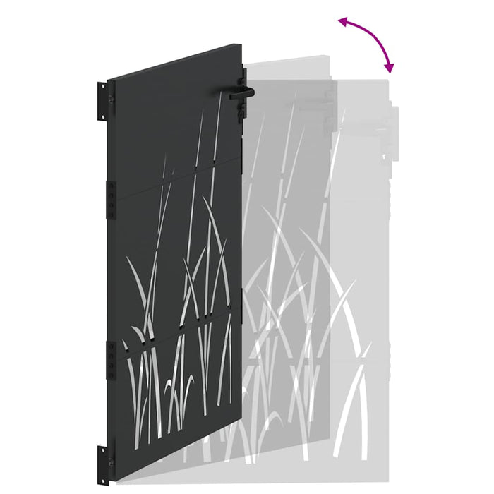 Poartă de grădină, Poartă de grădină 85x150 cm Oțel Corten Design Iarbă - WALTI WALTI