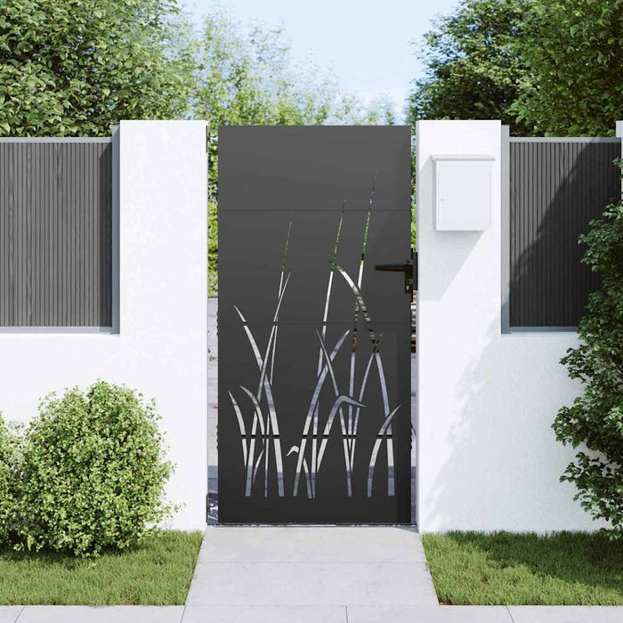 Poartă de grădină Negru 85 x 175 cm Oțel vopsit în pulbere WALTI