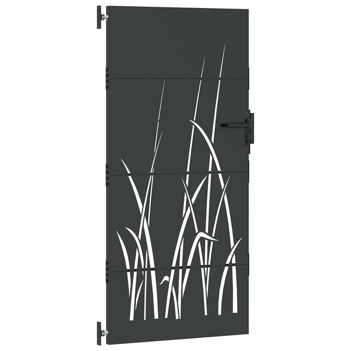 Poartă de grădină Negru 85 x 175 cm Oțel vopsit în pulbere WALTI