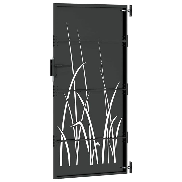 Poartă de grădină Negru 85 x 175 cm Oțel vopsit în pulbere WALTI
