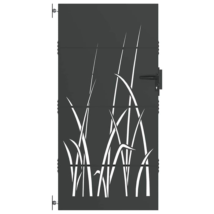 Poartă de grădină Negru 85 x 175 cm Oțel vopsit în pulbere WALTI