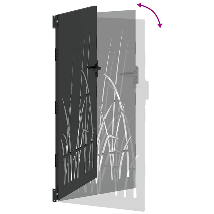 Poartă de grădină, Poartă de grădină 85x150 cm Oțel Corten Design Iarbă - WALTI WALTI