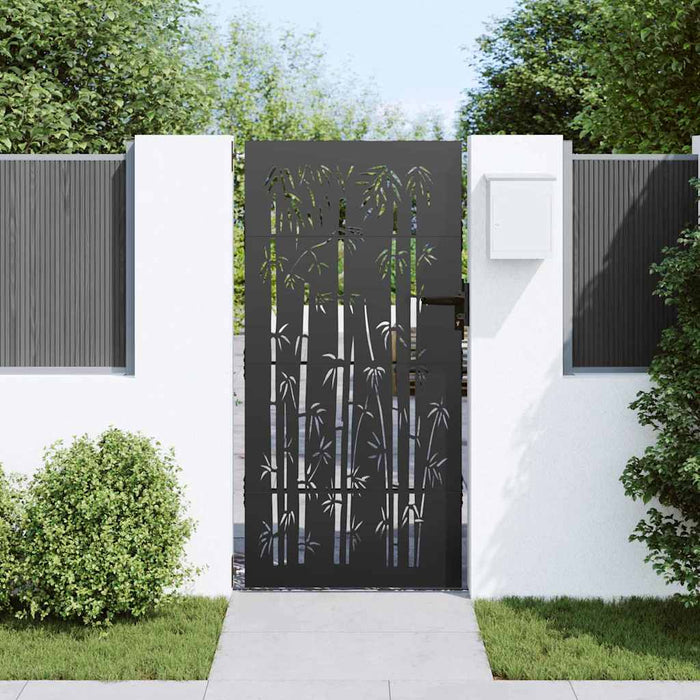 Poartă de grădină Negru 105 x 175 cm Oțel vopsit în pulbere - WALTI WALTI