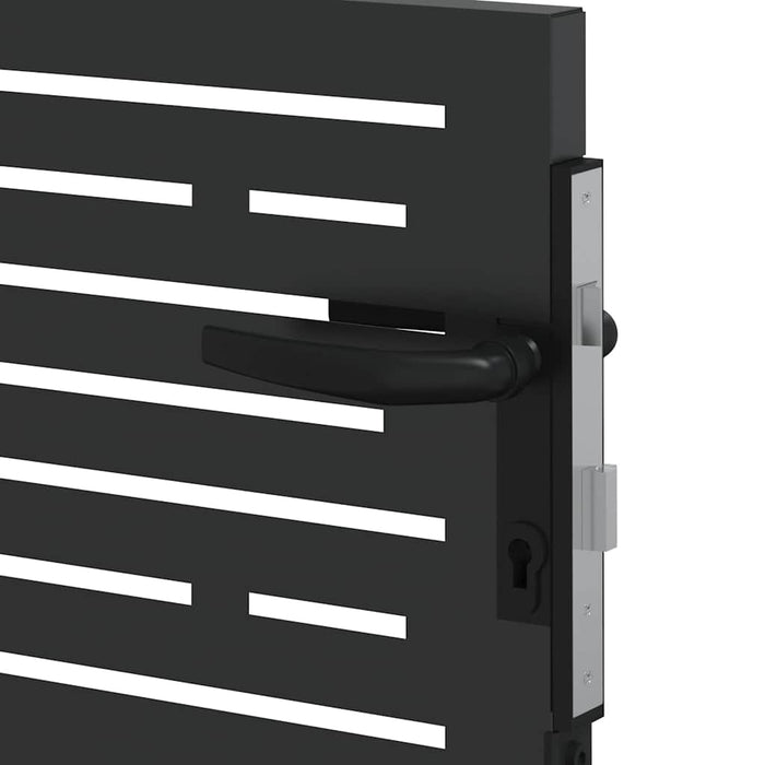 Poartă de grădină Negru 105 x 100 cm Oțel vopsit în pulbere - WALTI WALTI