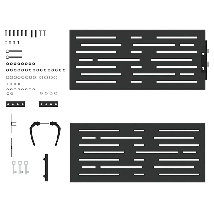 Poartă de grădină Negru 105 x 100 cm Oțel vopsit în pulbere - WALTI WALTI