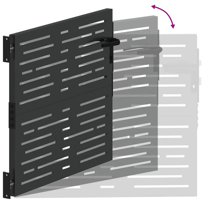 Poartă de grădină Negru 105 x 100 cm Oțel vopsit în pulbere - WALTI WALTI
