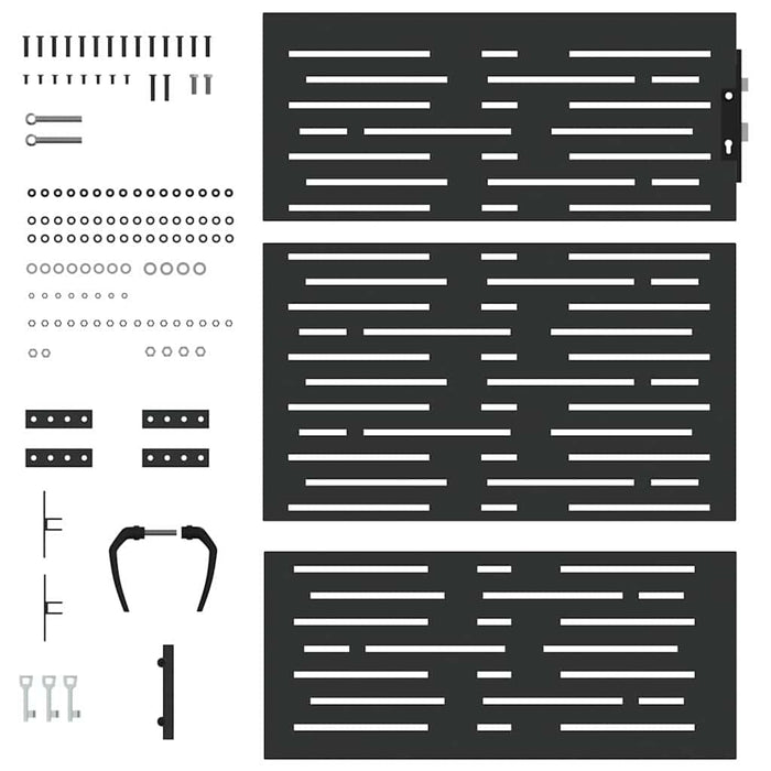 Poartă de grădină Negru 85 x 150 cm Oțel vopsit în pulbere WALTI