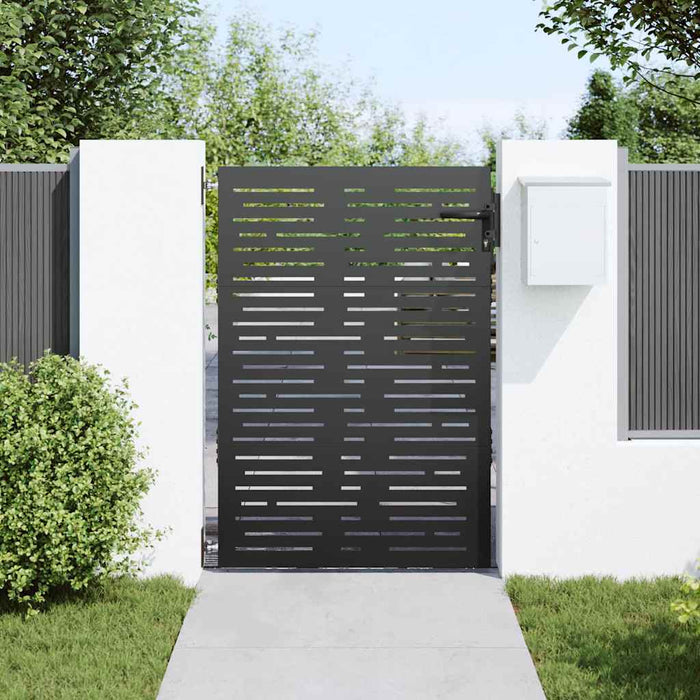 Poartă de grădină Negru 85 x 150 cm Oțel vopsit în pulbere WALTI