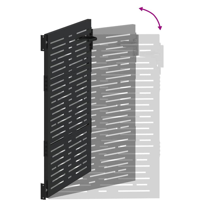 Poartă de grădină Negru 85 x 150 cm Oțel vopsit în pulbere WALTI