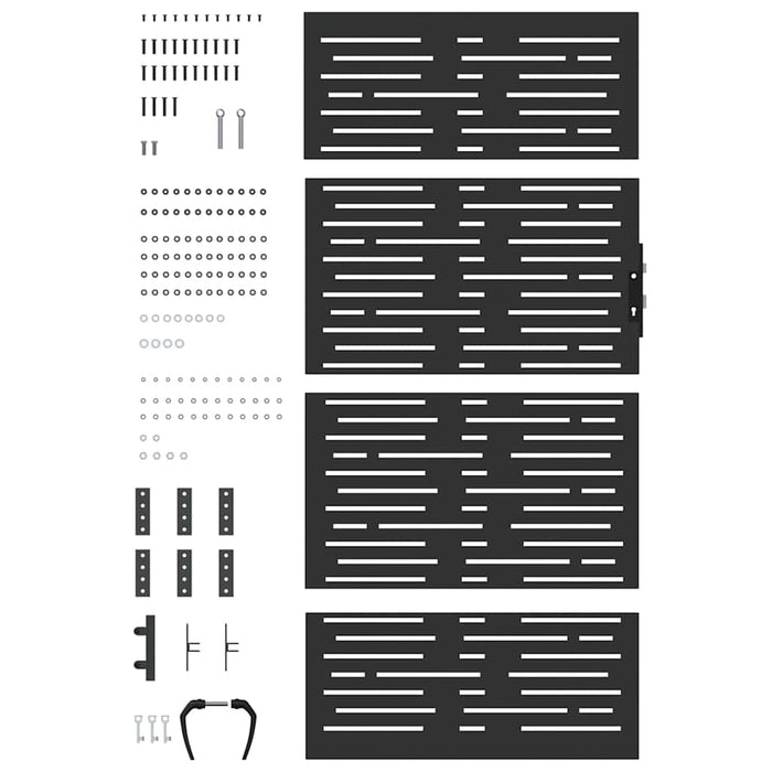 Poartă de grădină Negru 85 x 175 cm Oțel vopsit în pulbere WALTI