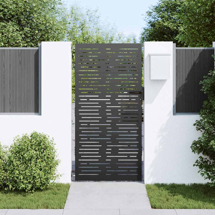 Poartă de grădină Negru 85 x 175 cm Oțel vopsit în pulbere WALTI