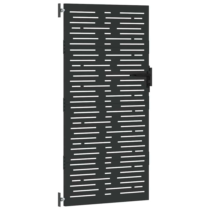 Poartă de grădină Negru 85 x 175 cm Oțel vopsit în pulbere WALTI