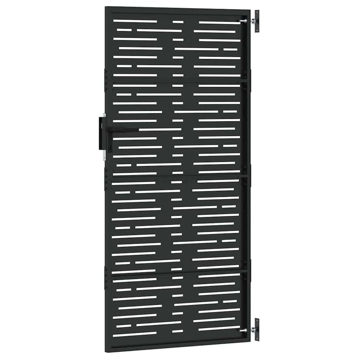 Poartă de grădină Negru 85 x 175 cm Oțel vopsit în pulbere WALTI