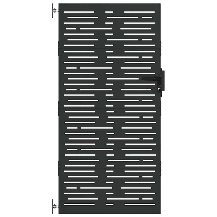 Poartă de grădină Negru 85 x 175 cm Oțel vopsit în pulbere WALTI