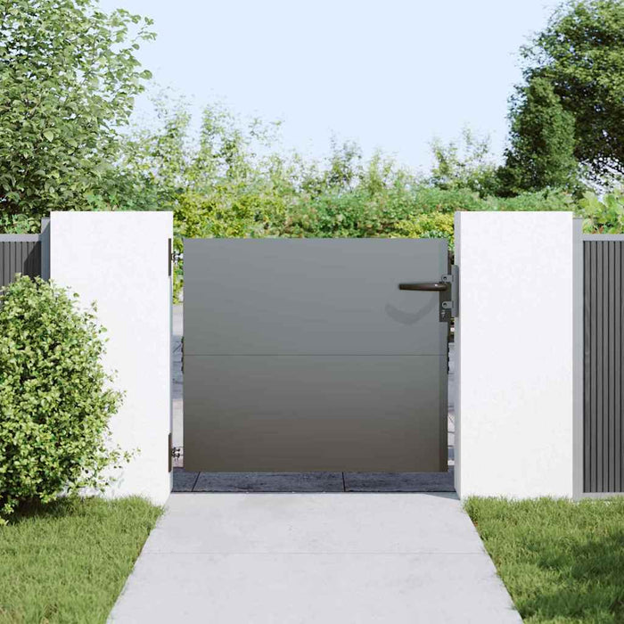 Poartă de grădină Negru 85 x 100 cm Oțel vopsit în pulbere WALTI