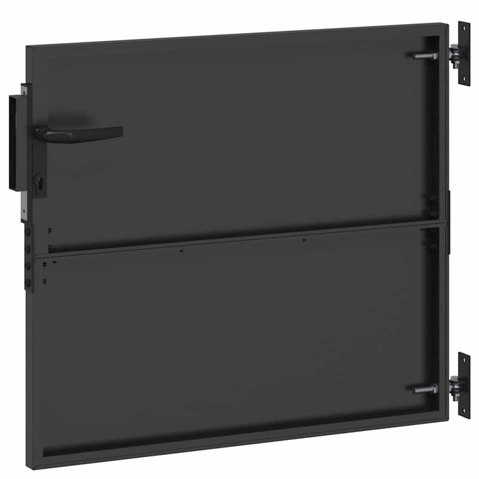 Poartă de grădină Negru 85 x 100 cm Oțel vopsit în pulbere WALTI