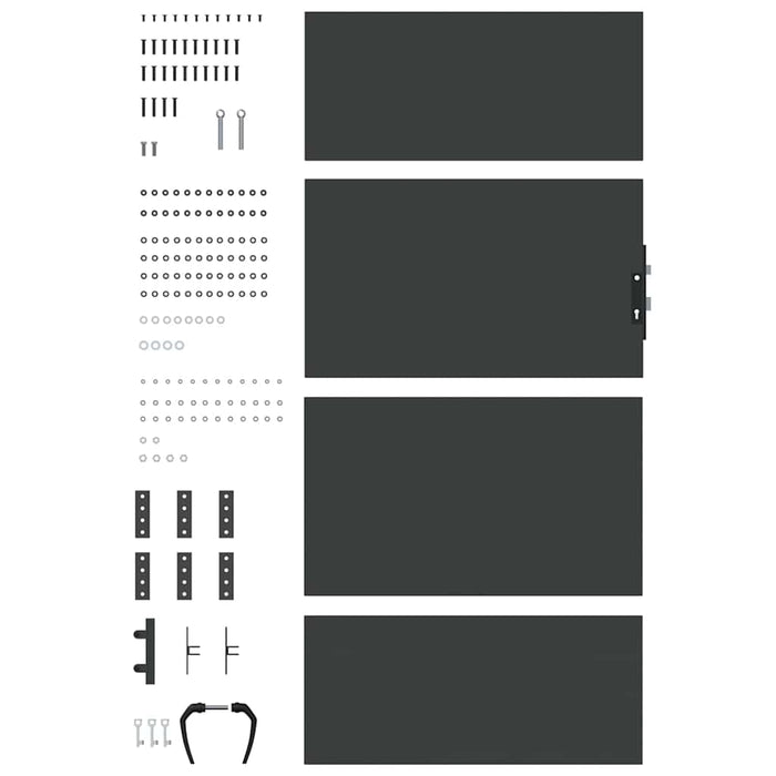 Poartă de grădină Negru 85 x 175 cm Oțel vopsit în pulbere WALTI