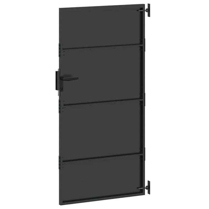 Poartă de grădină Negru 85 x 175 cm Oțel vopsit în pulbere WALTI
