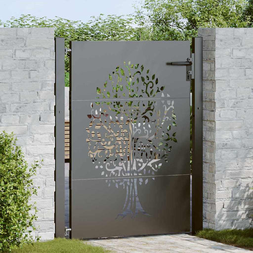 Poartă de grădină, Poartă de grădină 105x75 cm Oțel Corten cu design de copac - WALTI WALTI