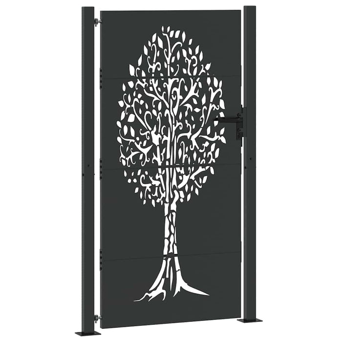 Poartă de grădină Negru 110 x 180 cm Oțel vopsit în pulbere WALTI