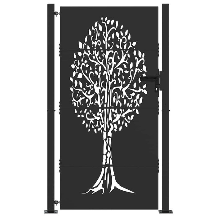 Poartă de grădină Negru 110 x 180 cm Oțel vopsit în pulbere WALTI