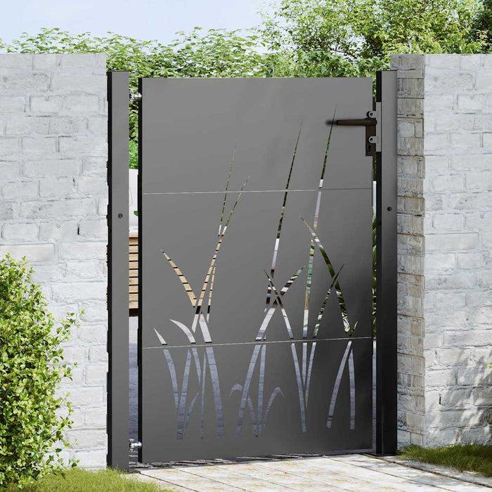 Poartă de grădină, Poartă de grădină 105x75 cm din oțel corten design iarbă - WALTI WALTI