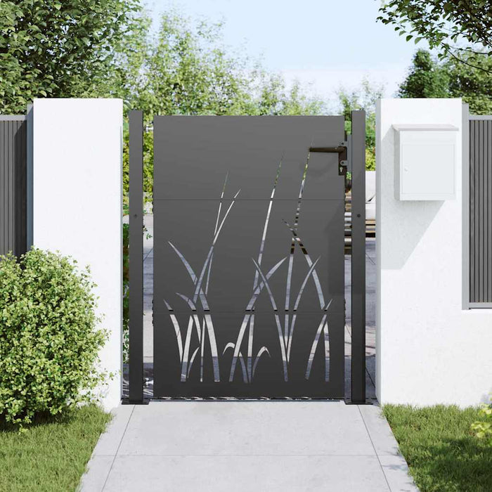 Poartă de grădină Negru 110 x 155 cm Oțel vopsit în pulbere WALTI