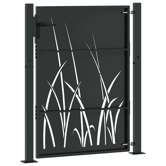 Poartă de grădină Negru 110 x 155 cm Oțel vopsit în pulbere WALTI