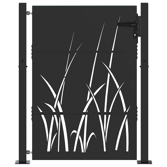 Poartă de grădină Negru 110 x 155 cm Oțel vopsit în pulbere WALTI