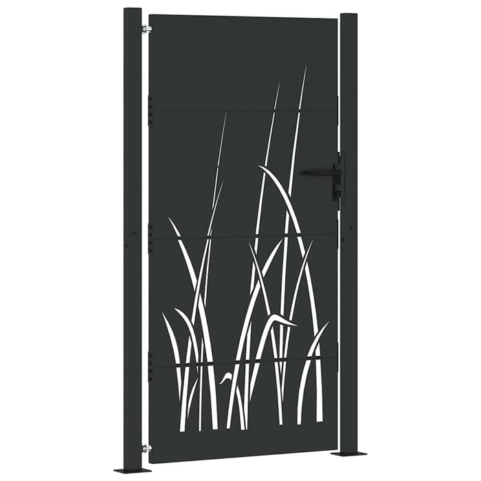 Poartă de grădină, Poartă de grădină 105x75 cm din oțel corten design iarbă - WALTI WALTI