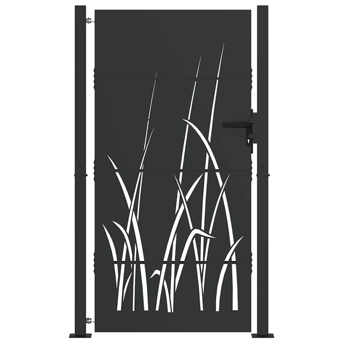 Poartă de grădină, Poartă de grădină 105x75 cm din oțel corten design iarbă - WALTI WALTI