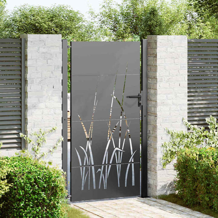 Poartă de grădină Negru 110 x 205 cm Oțel vopsit în pulbere WALTI