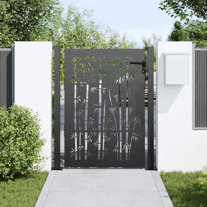 Poartă de grădină Negru 110 x 130 cm Oțel vopsit electrostatic WALTI