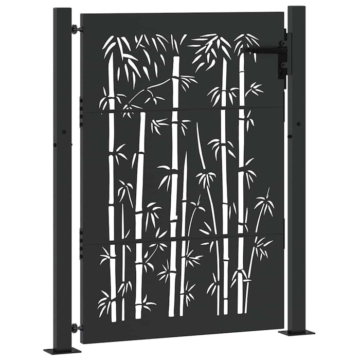 Poartă de grădină Negru 110 x 130 cm Oțel vopsit electrostatic WALTI