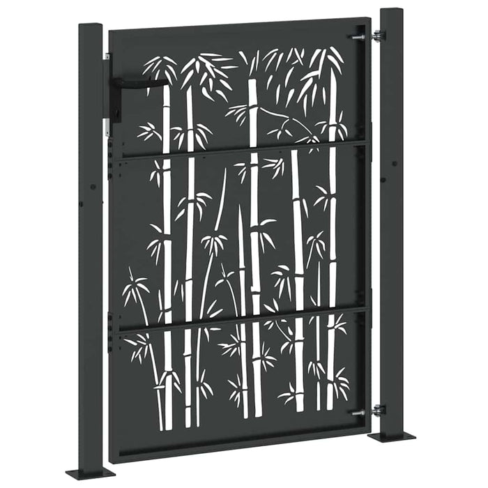 Poartă de grădină Negru 110 x 130 cm Oțel vopsit electrostatic WALTI