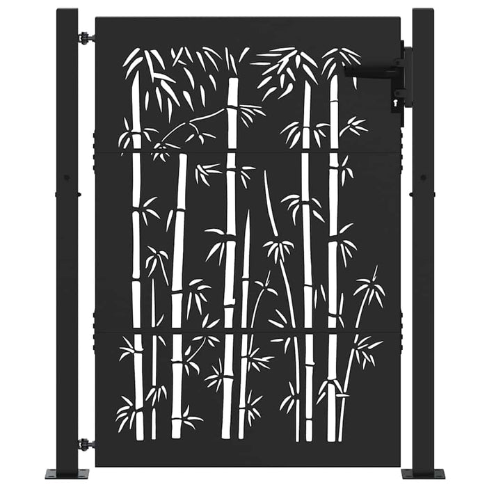 Poartă de grădină Negru 110 x 130 cm Oțel vopsit electrostatic WALTI