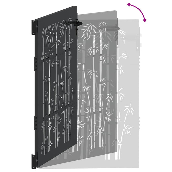 Poartă de grădină Negru 110 x 130 cm Oțel vopsit electrostatic WALTI