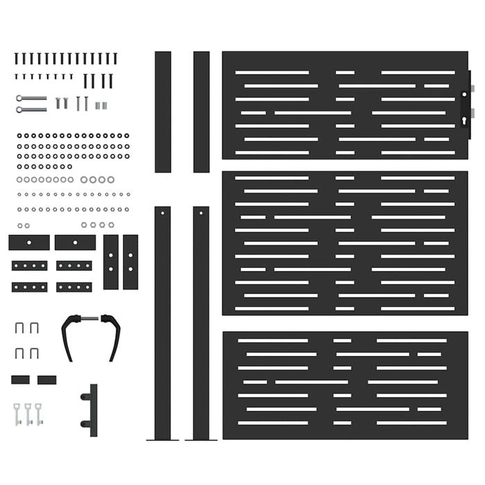 Poartă de grădină Negru 110 x 155 cm Oțel vopsit electrostatic WALTI