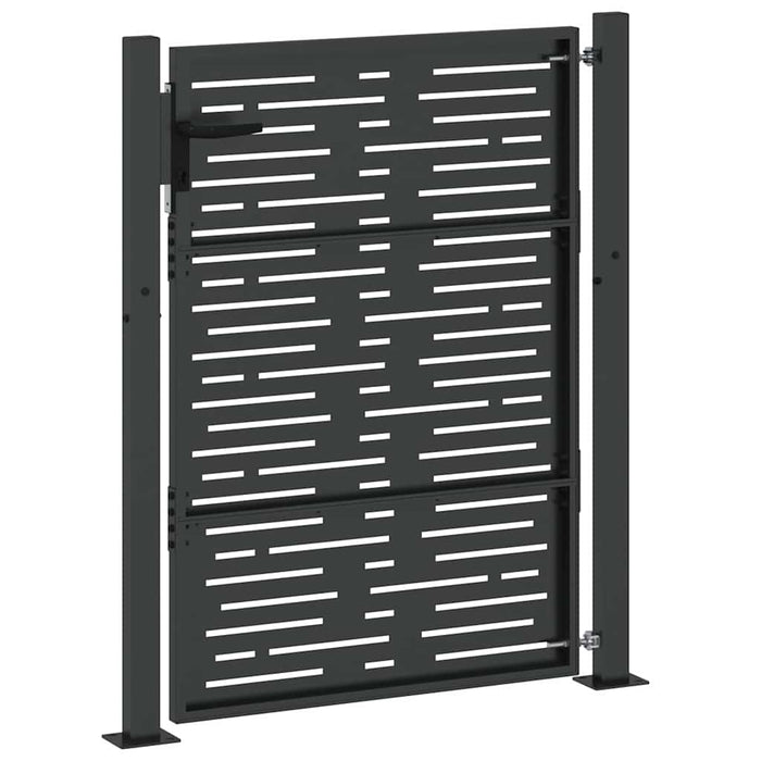 Poartă de grădină Negru 110 x 155 cm Oțel vopsit electrostatic WALTI