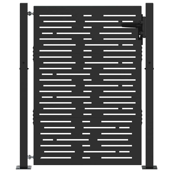 Poartă de grădină Negru 110 x 155 cm Oțel vopsit electrostatic WALTI