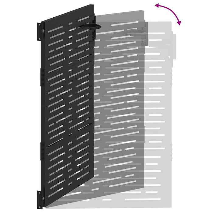 Poartă de grădină Negru 110 x 155 cm Oțel vopsit electrostatic WALTI