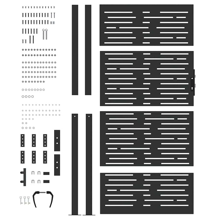 Poartă de grădină Negru 110 x 205 cm Oțel vopsit electrostatic WALTI